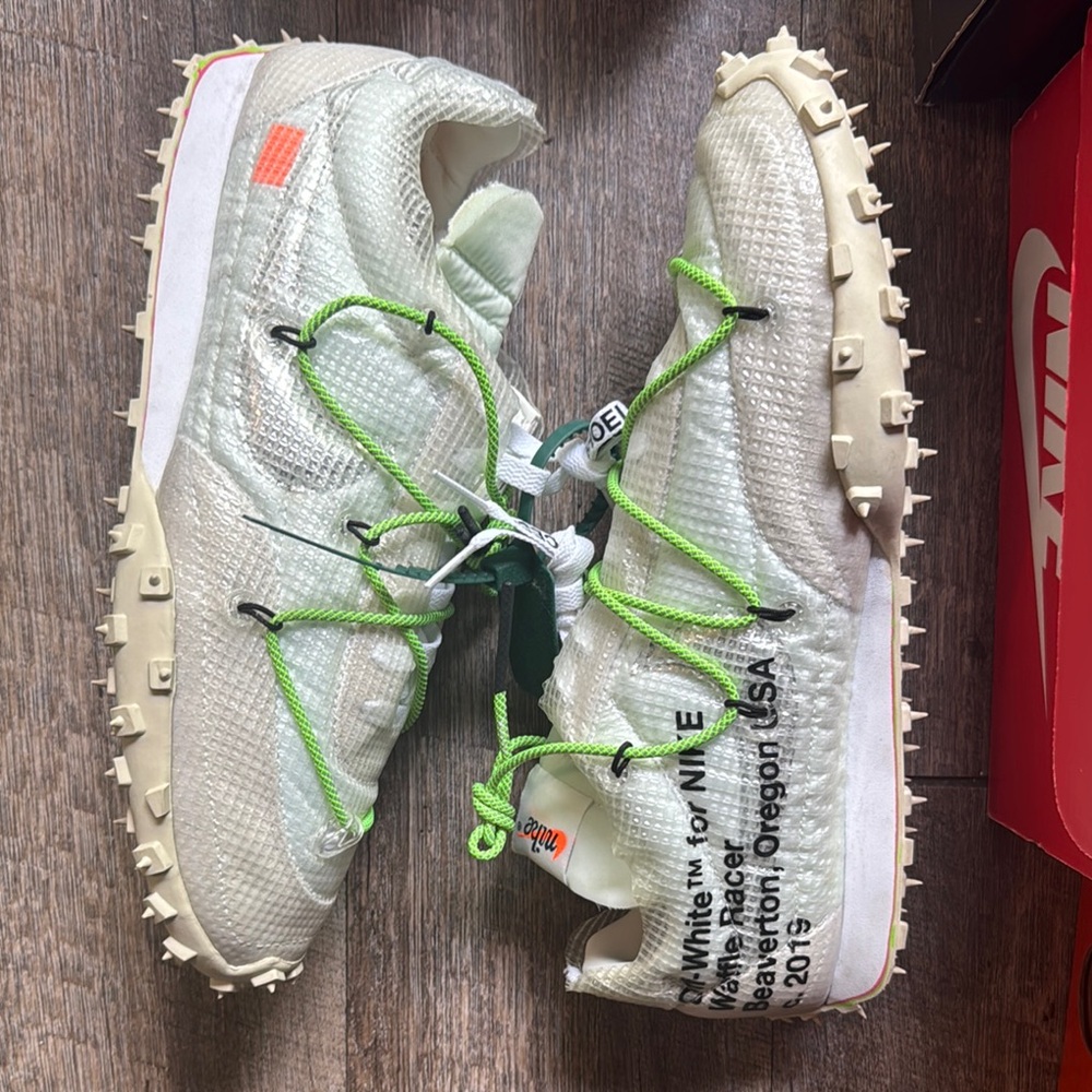 Nike Off-White Waffle Racer with Neon Green Laces